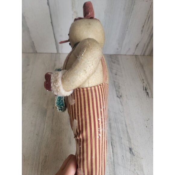 Bethany Lowe plush snowman wreath stripped pants xmas figure - Picture 9 of 9